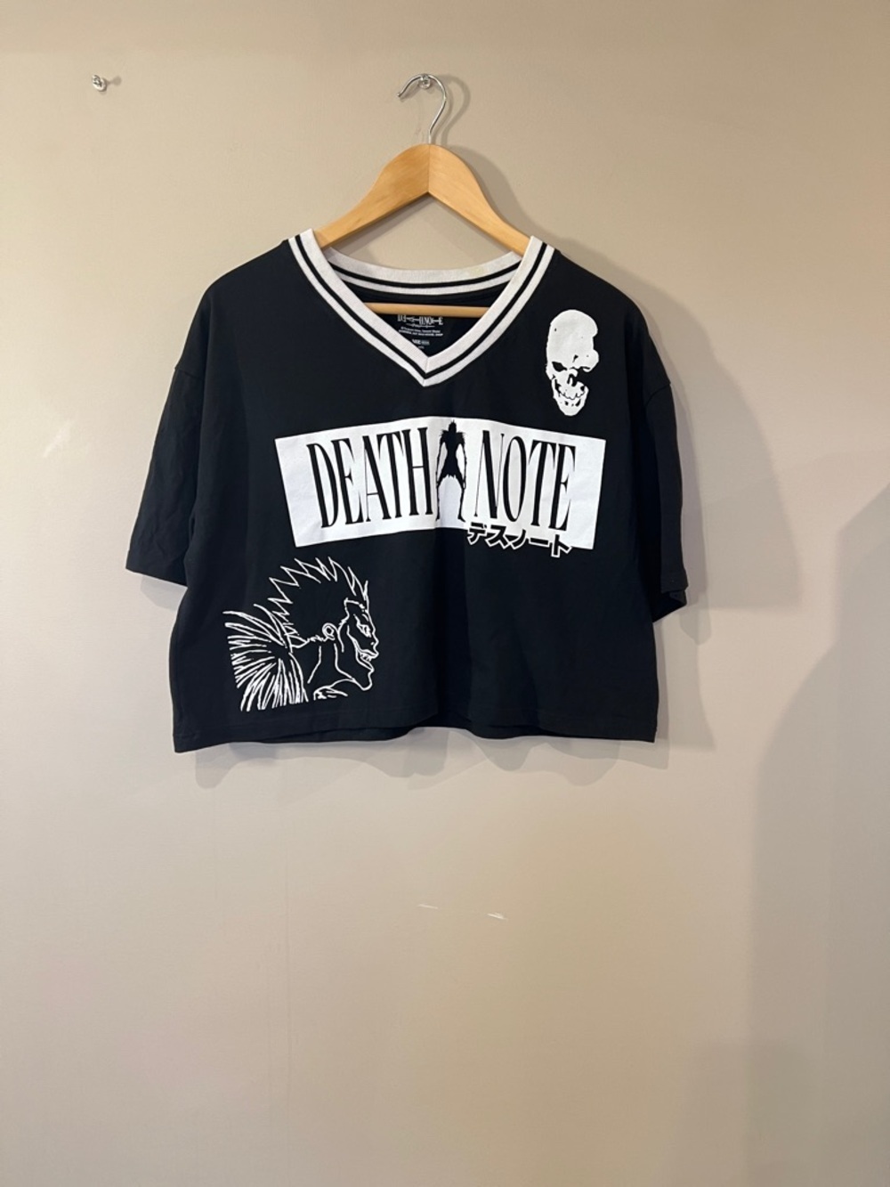 Death Note Black Graphic Crop Top